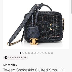 Chanel Black Tweed and Snakeskin Mini Bag